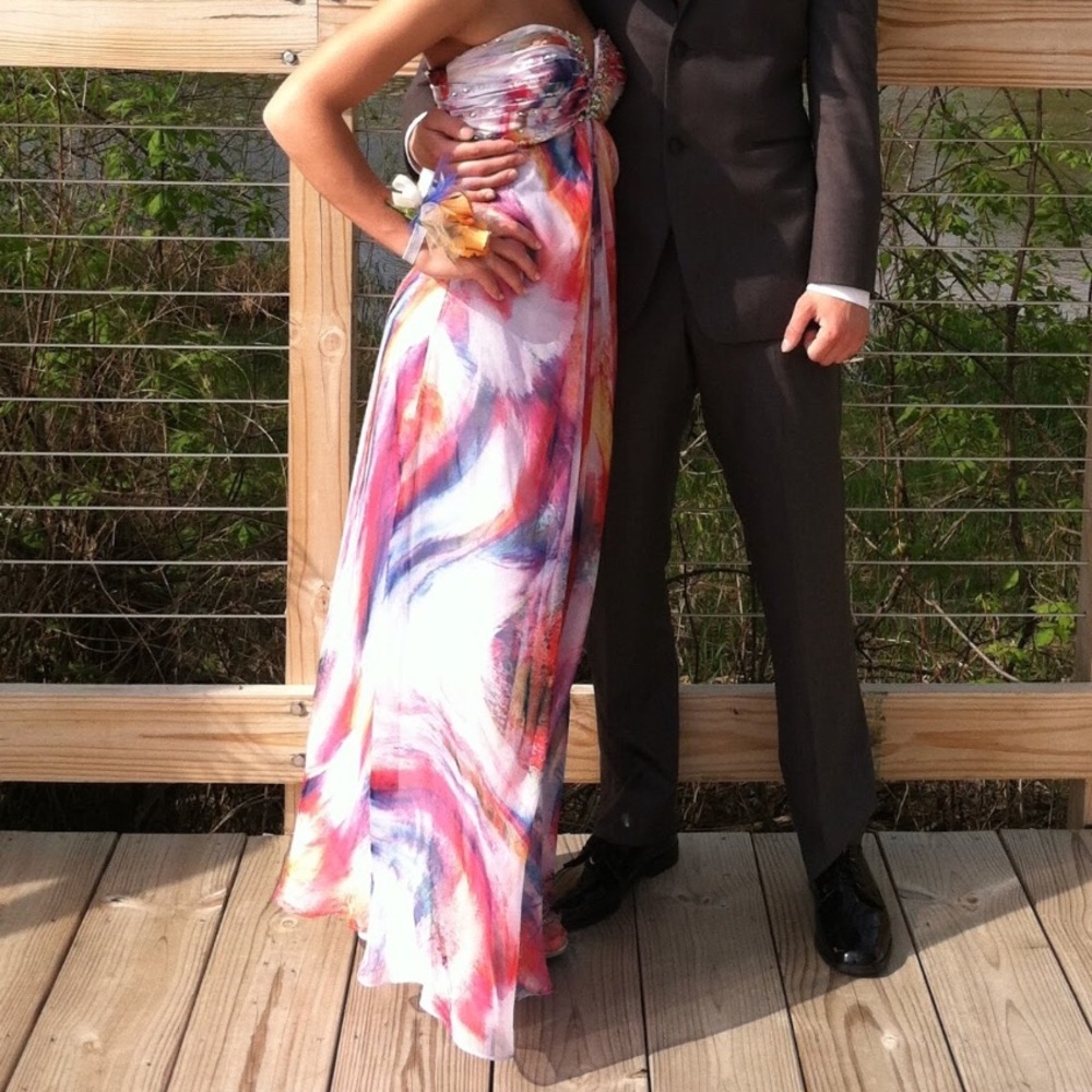 Multi-colored long formal gown/prom dress!